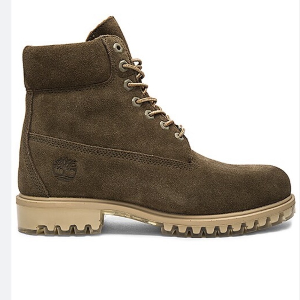 TIMBERLAND 6 Inch TPU Outsole Waterproof Premium Boots Dark Green size 2.5 boys